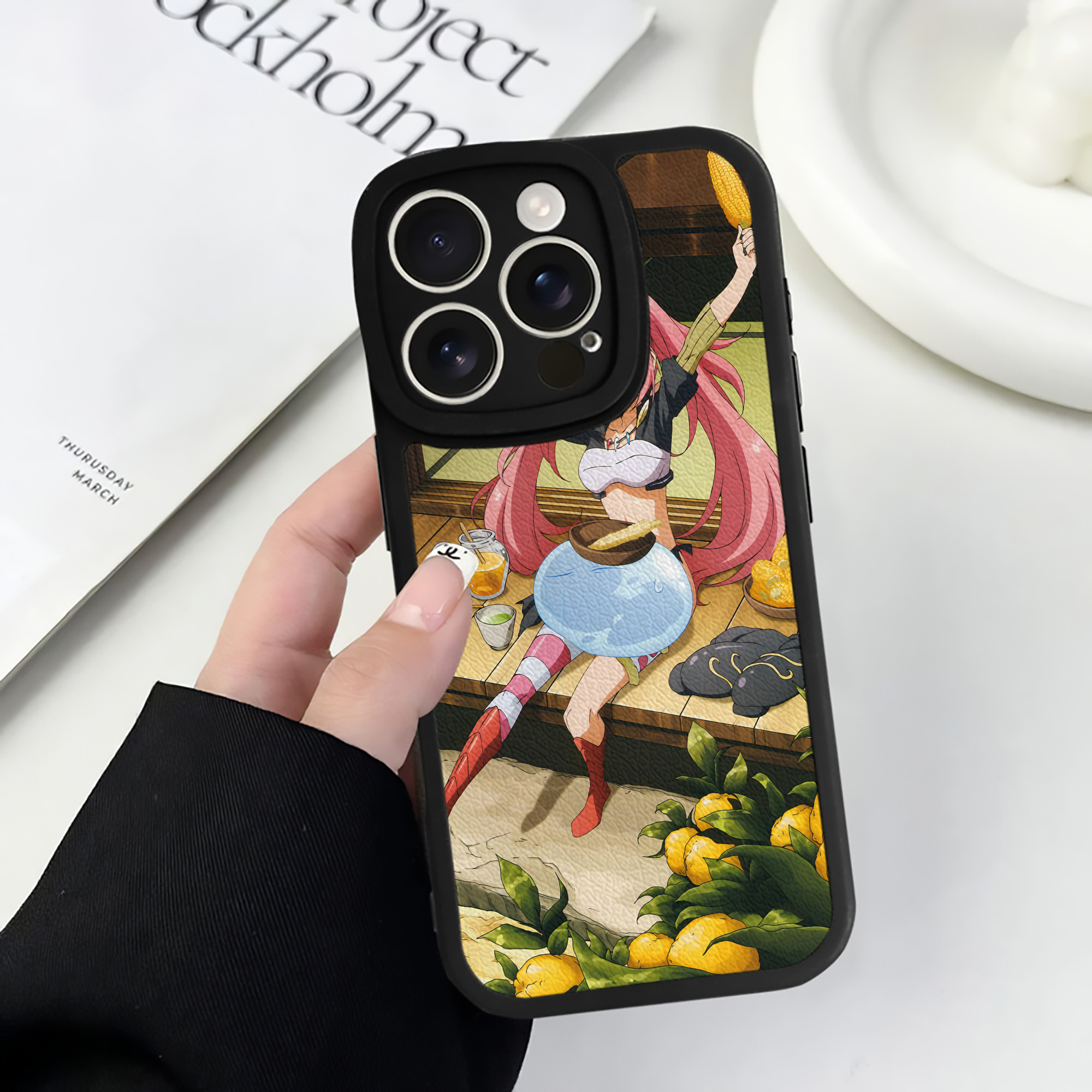 （画像用） 転スラ Regarding Reincarnated to Slime 【iPhone 16シリーズ対応】シリコンスマホケース（レザー調） 材質：シリコン